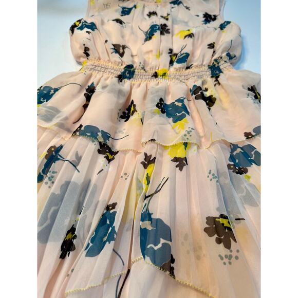 Self-Portrait Graphic Print Floral Dress Blush Pink NEW Size 6 - Picture 2 of 12